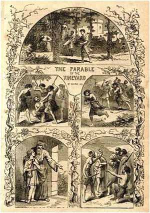A depiction of the parable of the vineyard renters
